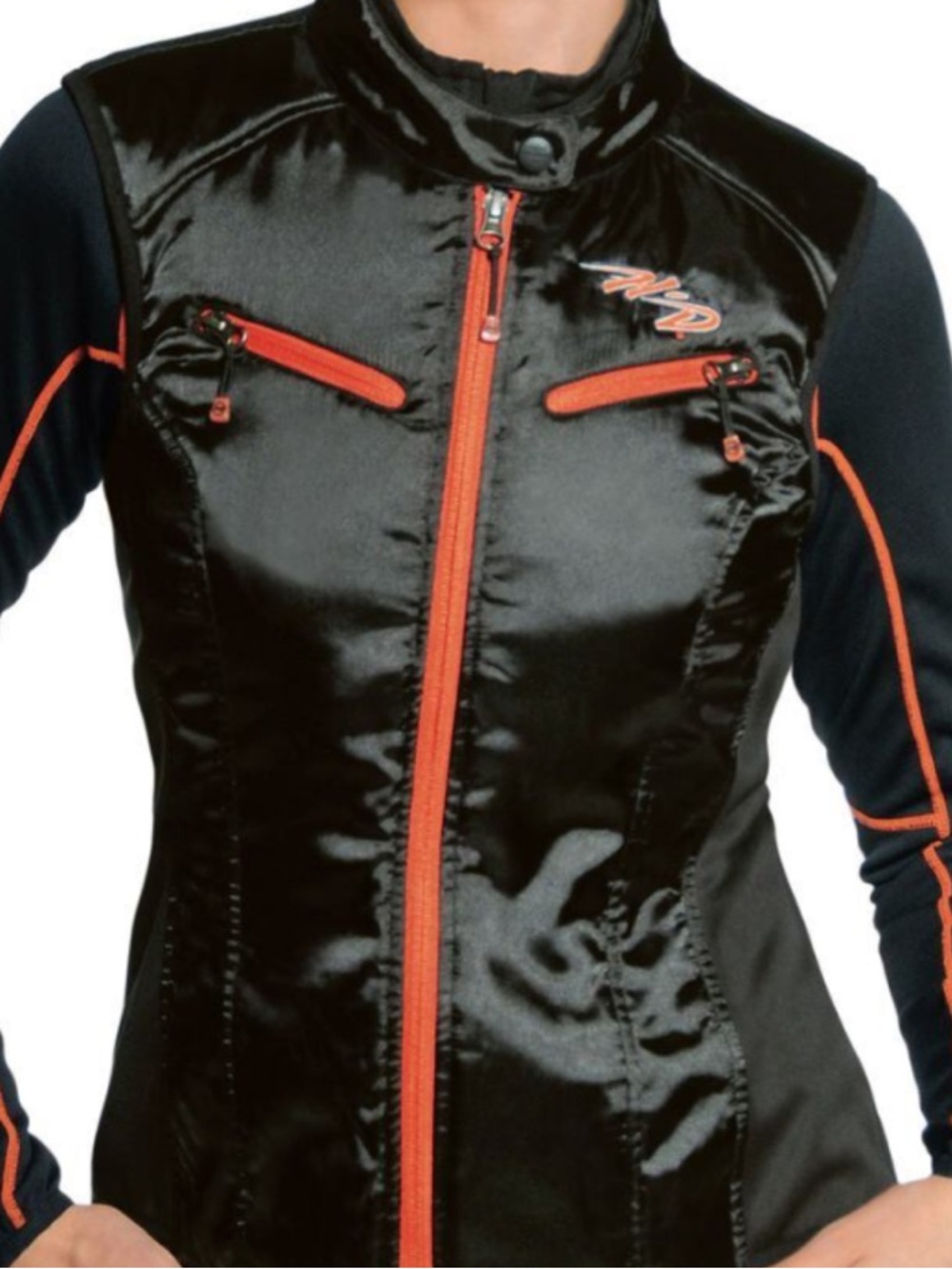 Harley Davidson Black & orange Women's Performance Vest - size M